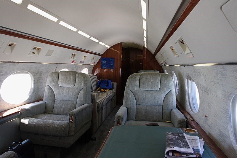 Private jet interior